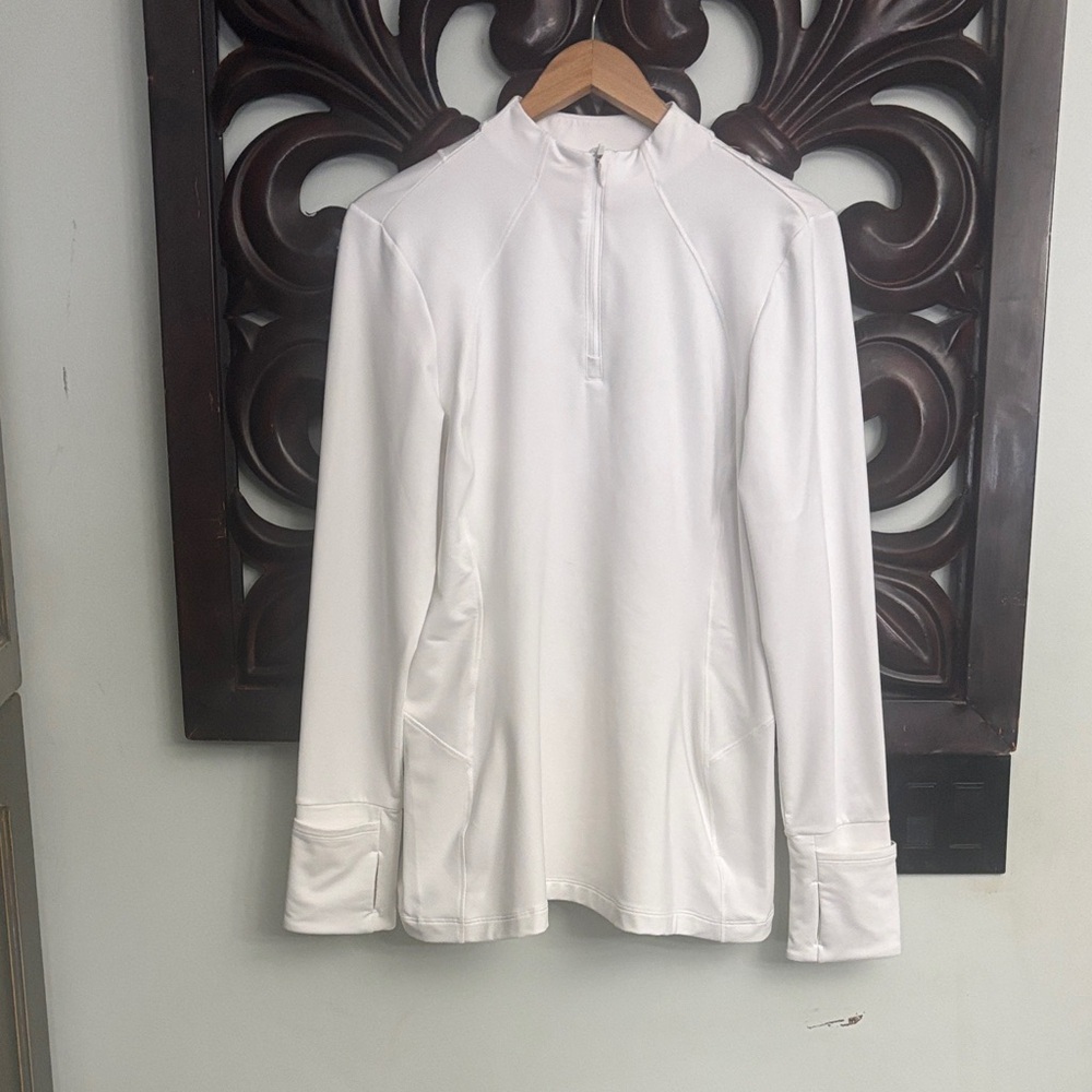 ATHLETA White Quarter Zip Top